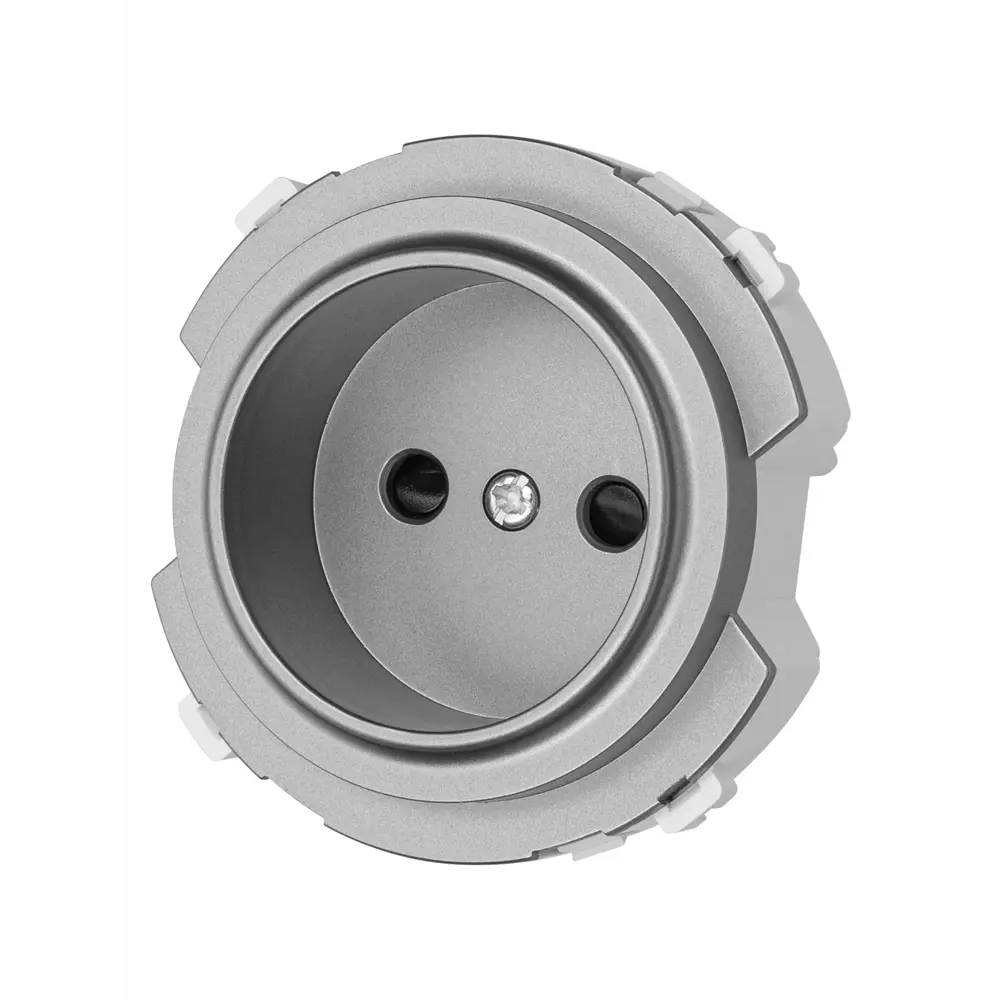 Фото 2 Розетка встраиваемая Tdm electric Байкал SQ1819-0308 со шторками цвет платина