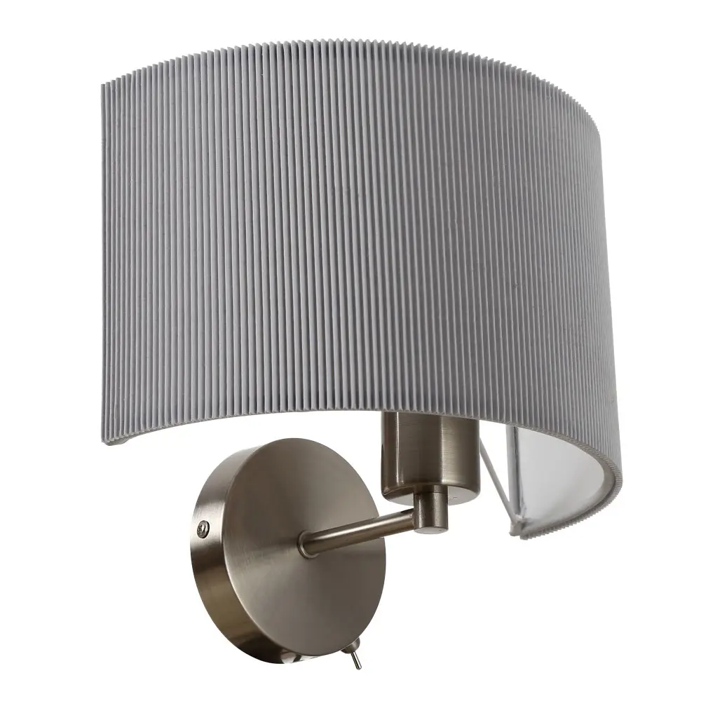 Фото Настенный светильник ARTE LAMP A1021AP-1SS MALLORCA цвет серый серебристый Фото Настенный светильник ARTE LAMP A1021AP-1SS MALLORCA цвет серый серебристый