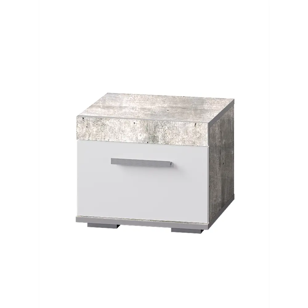 Фото Тумба прикроватная Bts МС Инстайл 50.2x36.3x38.2 см 1 ящик ЛДСП цвет бетон/белый Фото Тумба прикроватная Bts МС Инстайл 50.2x36.3x38.2 см 1 ящик ЛДСП цвет бетон/белый