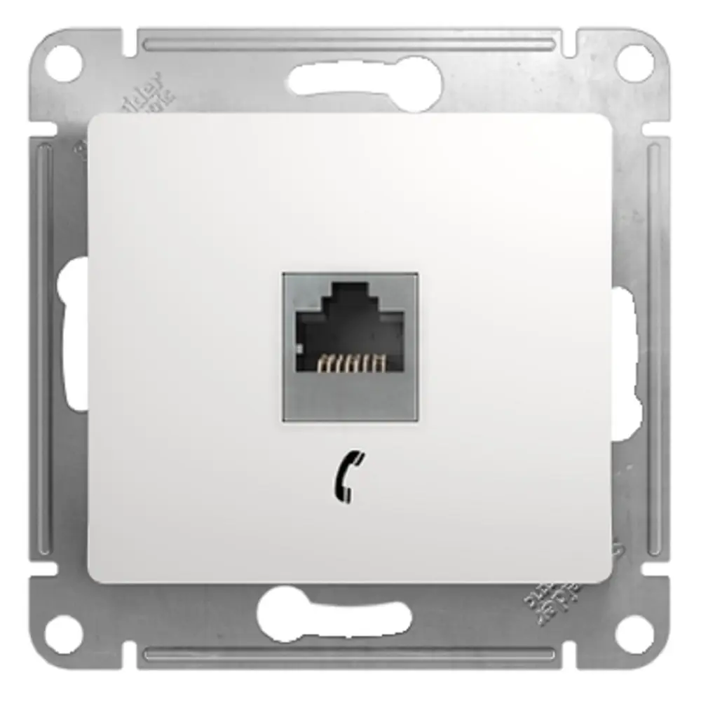 Фото Розетка телефонная встраиваемая Systeme electric Glossa GSL000181T RJ11 цвет белый Фото Розетка телефонная встраиваемая Systeme electric Glossa GSL000181T RJ11 цвет белый