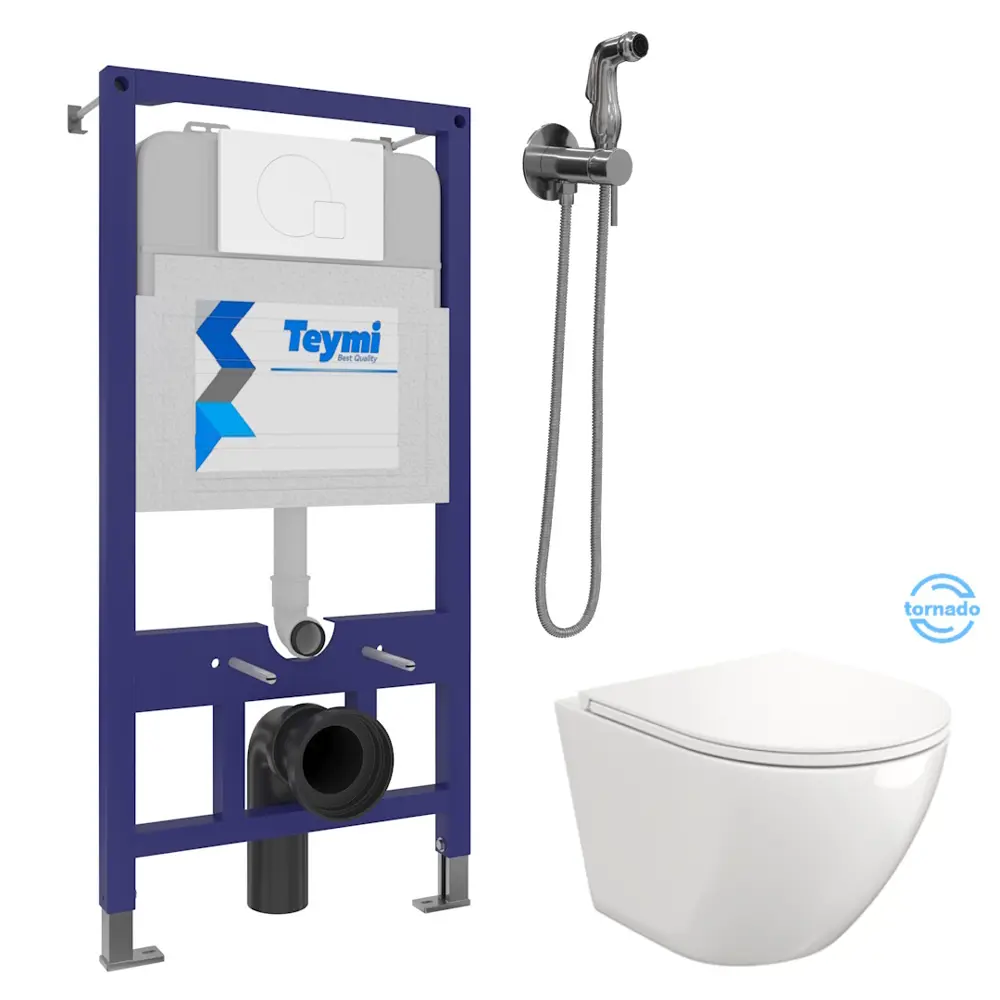 Фото 2 Комплект инсталляция с унитазом Teymi Lina f08090 цвет белый Фото 2 Комплект инсталляция с унитазом Teymi Lina f08090 цвет белый