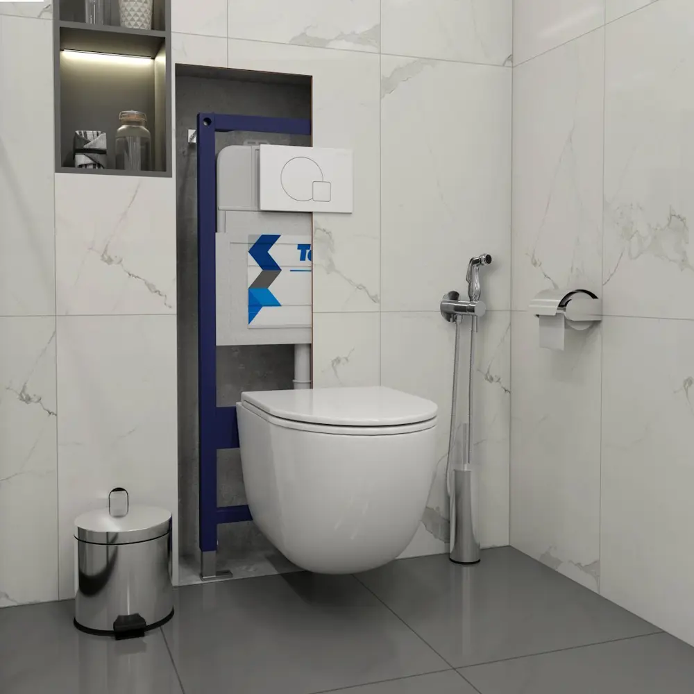 Фото 3 Комплект инсталляция с унитазом Teymi Lina f08090 цвет белый Фото 3 Комплект инсталляция с унитазом Teymi Lina f08090 цвет белый