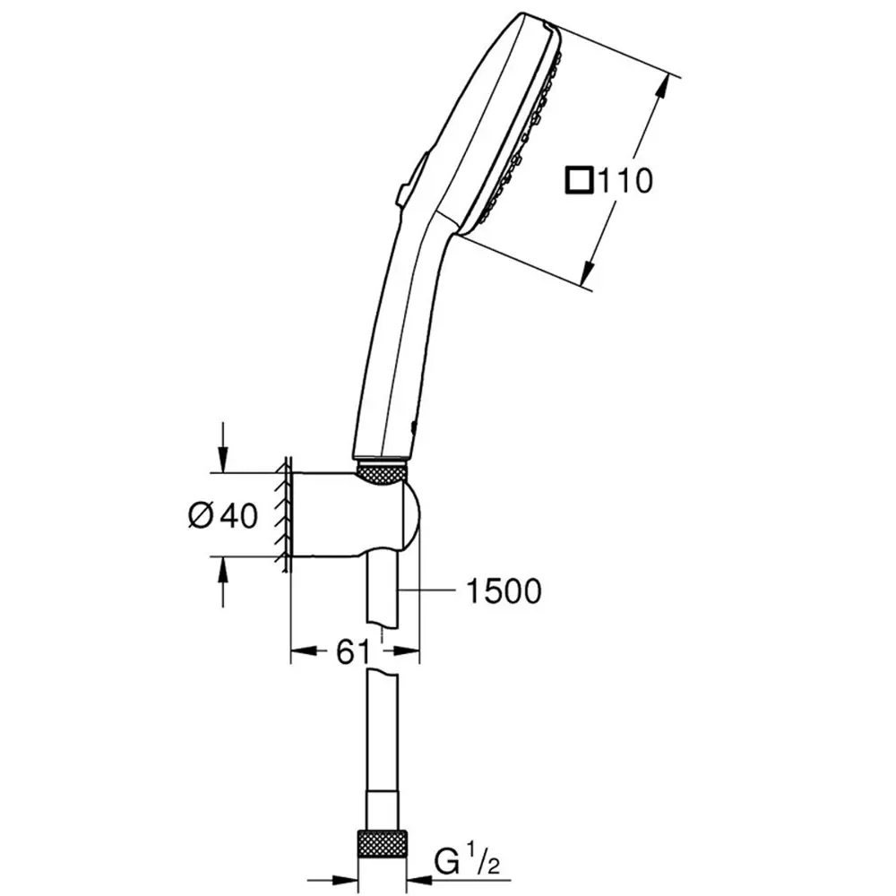 Фото 2 Душевой гарнитур GROHE Tempesta Cube 110 275882433 3 вида струи цвет черный матовый Фото 2 Душевой гарнитур GROHE Tempesta Cube 110 275882433 3 вида струи цвет черный матовый
