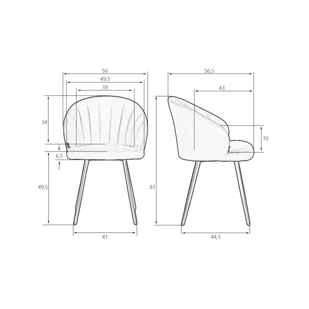 Фото 7 Кухонный стул Dobrin Naomi 56x56x56.5 см текстилен цвет серый Фото 7 Кухонный стул Dobrin Naomi 56x56x56.5 см текстилен цвет серый