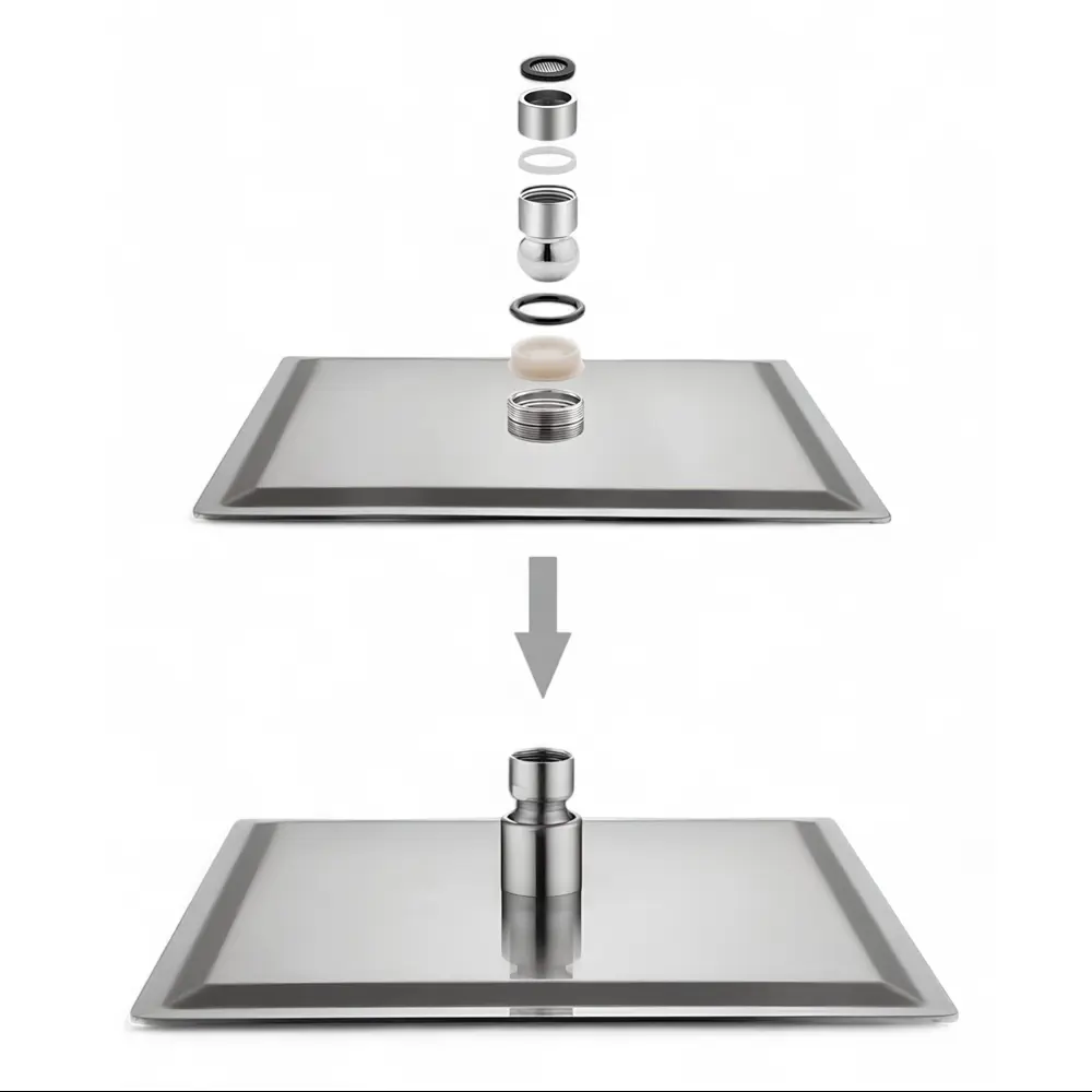 Фото 4 Лейка для верхнего душа Feinise S26-20 20 см квадрат цвет хром