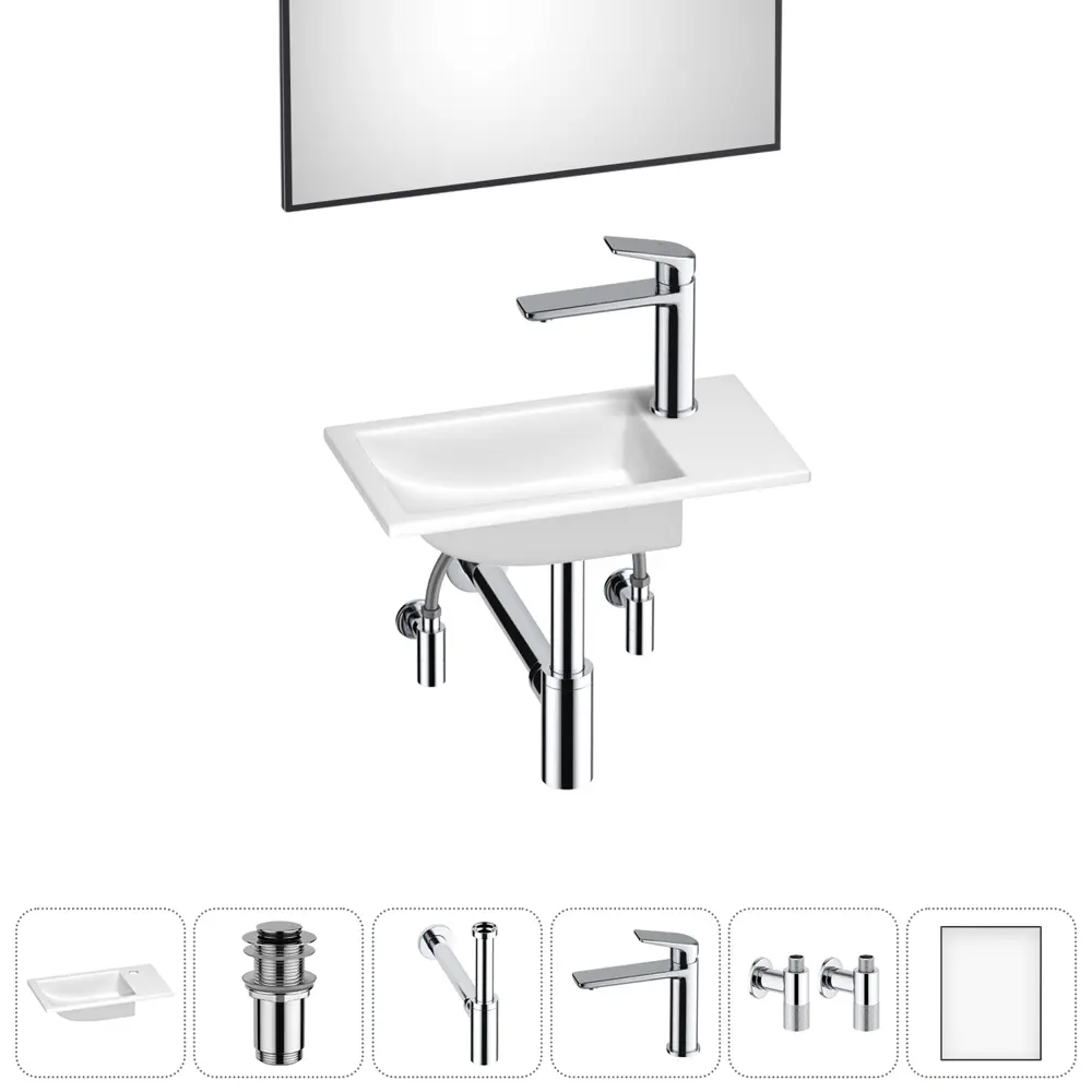 Фото Мини-раковина для ванной или туалета Wellsee WC Area 202011881 комплект для санузла Фото Мини-раковина для ванной или туалета Wellsee WC Area 202011881 комплект для санузла