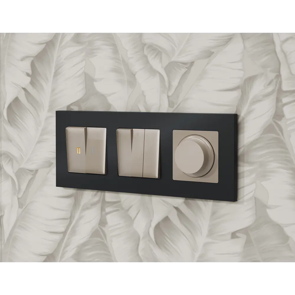 Фото 2 Накладка для 2-клавишного выключателей с подсветкой Ambrella volt Alfa AP3640 цвет серо-бежевый матовый Фото 2 Накладка для 2-клавишного выключателей с подсветкой Ambrella volt Alfa AP3640 цвет серо-бежевый матовый