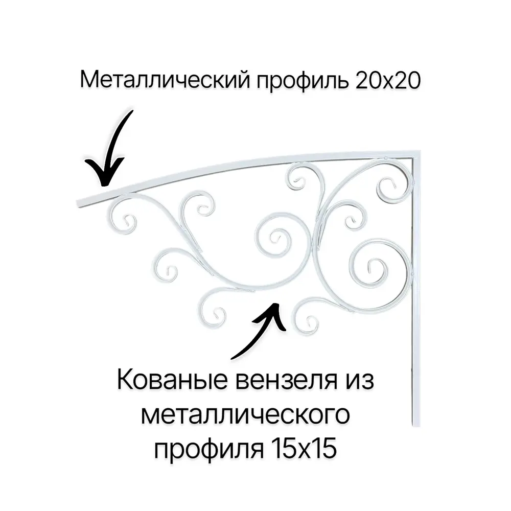 Фото 4 Каркас для козырька Artcore YSK4W 100х77х100см белый Фото 4 Каркас для козырька Artcore YSK4W 100х77х100см белый
