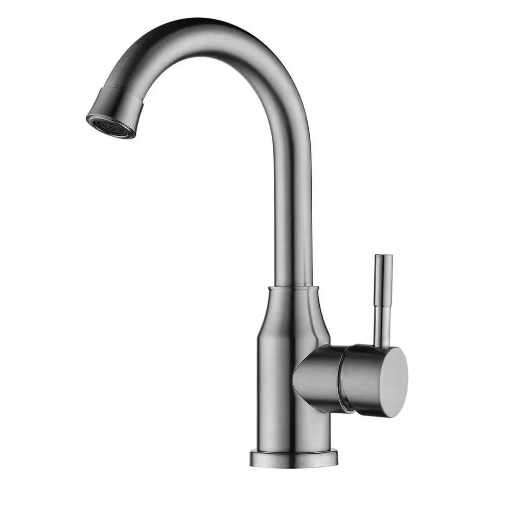 Фото Смеситель для раковины Elghansa Stainless Steel 16C4131-Steel Однорычажный цвет матовый Фото Смеситель для раковины Elghansa Stainless Steel 16C4131-Steel Однорычажный цвет матовый