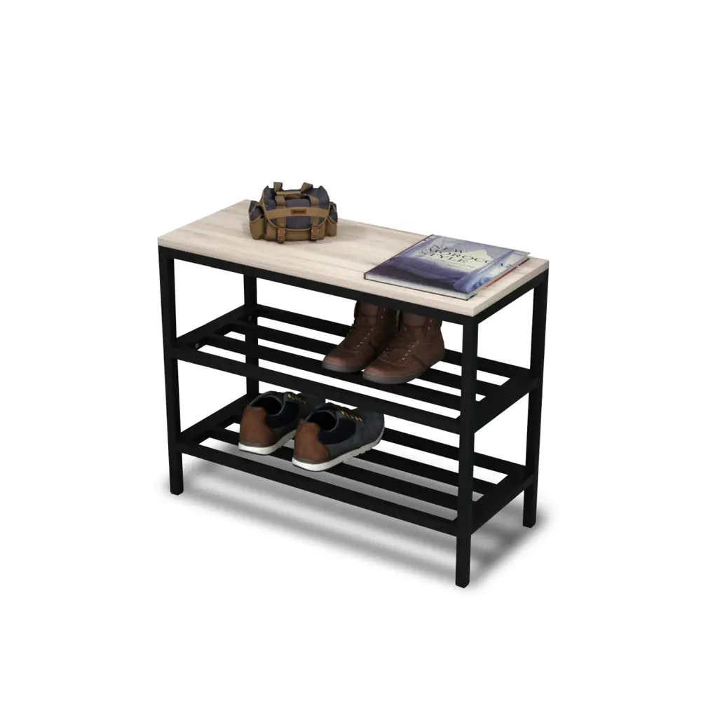 Фото 3 Обувница Anvikor Марра 69x55x29 см 2 полки ЛДСП цвет серый Фото 3 Обувница Anvikor Марра 69x55x29 см 2 полки ЛДСП цвет серый