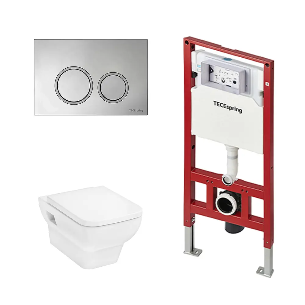 Фото Комплект TECEspring инсталляция Hansgrohe S955101 унитаз подвесной 54x36 HGSET001 безободковый белый Фото Комплект TECEspring инсталляция Hansgrohe S955101 унитаз подвесной 54x36 HGSET001 безободковый белый