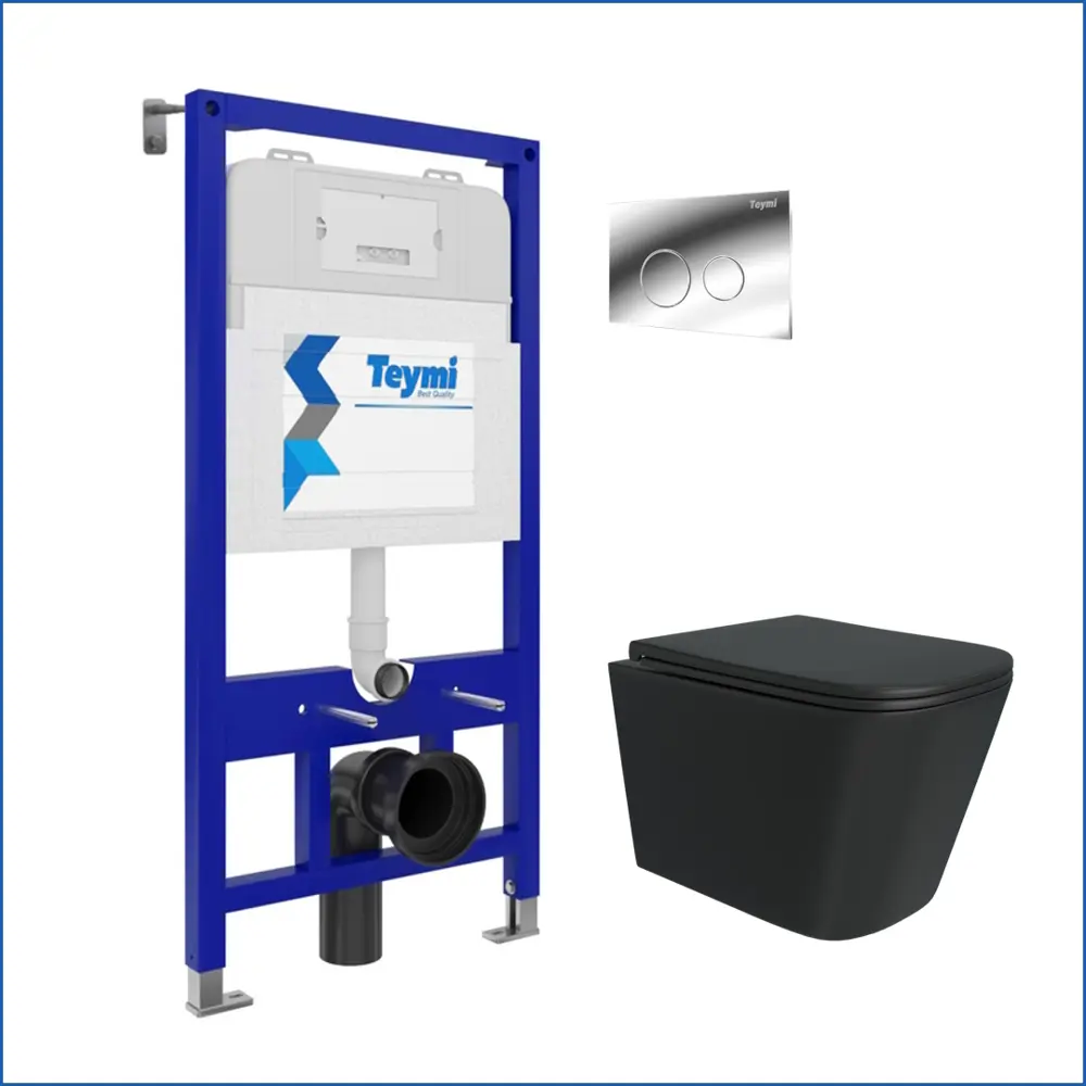 Фото Комплект Teymi T70791: Инсталляция Aina 52, клавиша смыва Lina хром, подвесной унитаз с микролифтом Helmi черный, крепеж Фото Комплект Teymi T70791: Инсталляция Aina 52, клавиша смыва Lina хром, подвесной унитаз с микролифтом Helmi черный, крепеж