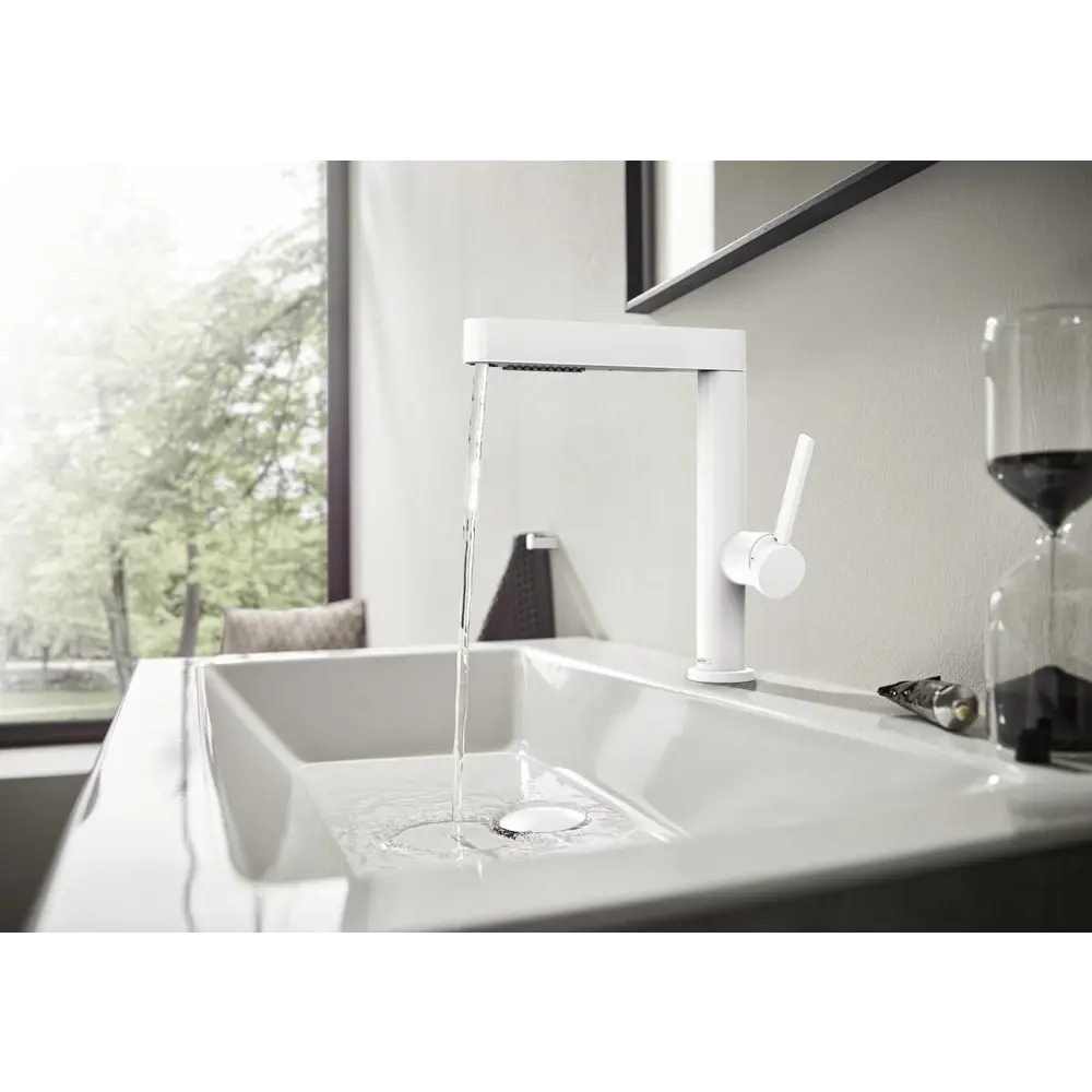 Фото 4 Смеситель для раковины Hansgrohe Finoris 76063700 однорычажный цвет белый матовый Фото 4 Смеситель для раковины Hansgrohe Finoris 76063700 однорычажный цвет белый матовый