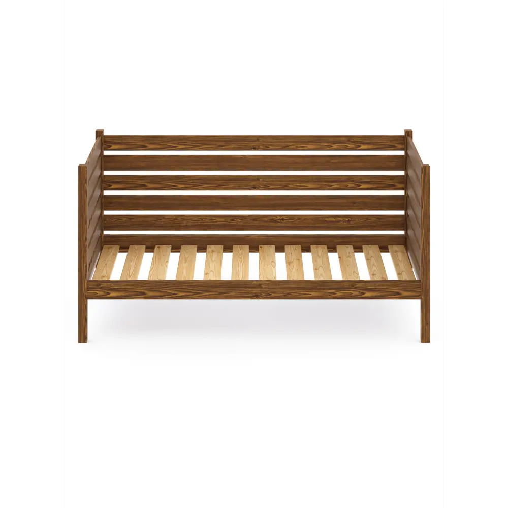 Фото 2 Тахта односпальная Solarius реечное основание и высокими бортиками 100x101x210 см сосна цвет темный дуб Фото 2 Тахта односпальная Solarius реечное основание и высокими бортиками 100x101x210 см сосна цвет темный дуб