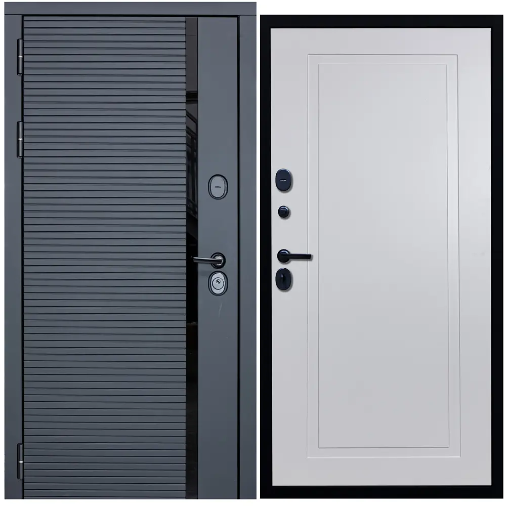 Фото Входная дверь Diva ДХ-45 205x86см левый черный кварц/Н10 белый софт Фото Входная дверь Diva ДХ-45 205x86см левый черный кварц/Н10 белый софт