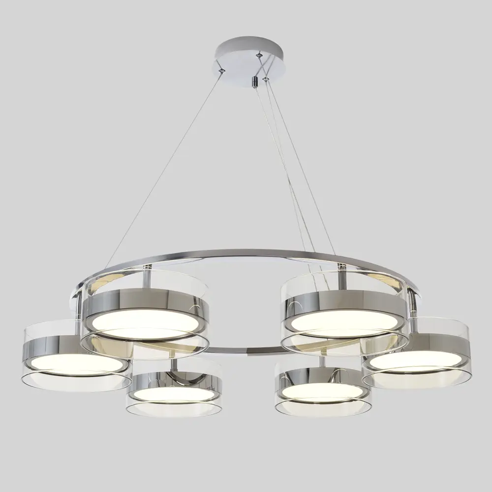 Фото Люстра подвесная светодиодная Crystal Lux Myself sp60w 2521_360 нейтральный белый свет цвет хром Фото Люстра подвесная светодиодная Crystal Lux Myself sp60w 2521_360 нейтральный белый свет цвет хром
