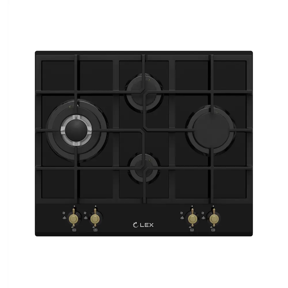 Фото Газовая варочная панель Lex GVG 643 C BL 60 см 4 конфорки цвет черный