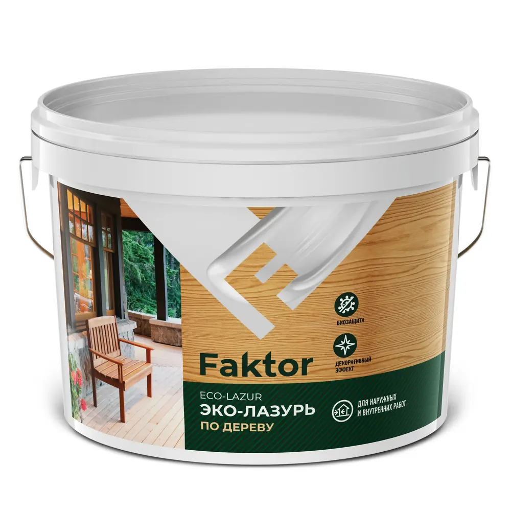 Фото 2 Лазурь для древесины Faktor цвет дуб 2.7 кг Фото 2 Лазурь для древесины Faktor цвет дуб 2.7 кг