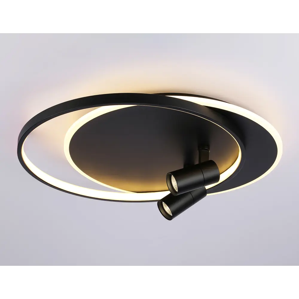 Фото 7 Люстра потолочная светодиодная Ambrella light Fl51393 с пультом управления 14 м² нейтральный белый свет цвет черный Фото 7 Люстра потолочная светодиодная Ambrella light Fl51393 с пультом управления 14 м² нейтральный белый свет цвет черный