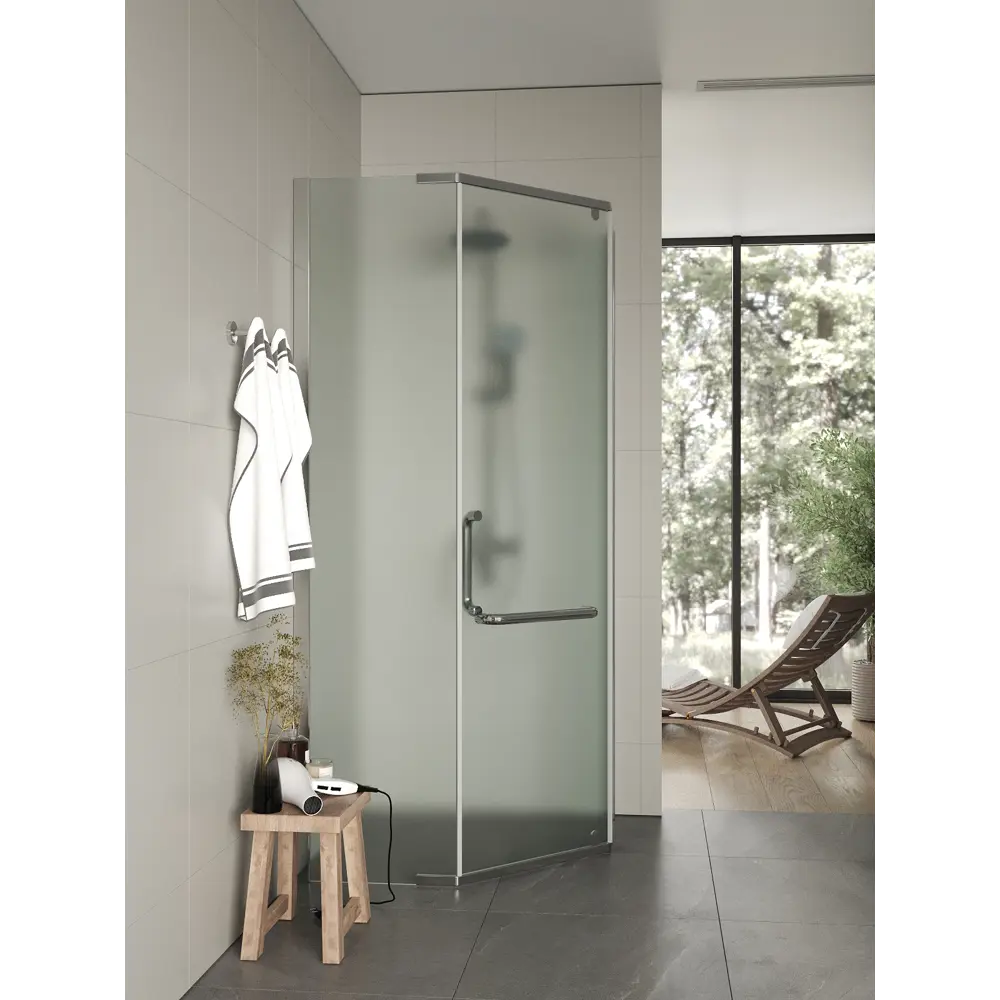 Фото 3 Душевой уголок Topline SC390M-G пятиугольный 86x86см хромированный профиль эффект стекла матовый Фото 3 Душевой уголок Topline SC390M-G пятиугольный 86x86см хромированный профиль эффект стекла матовый