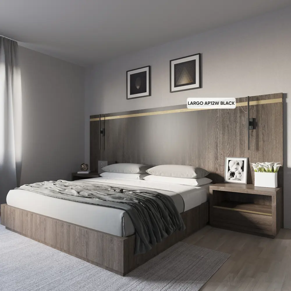 Фото 6 Настенный светильник светодиодный Crystal Lux Largo ap12w black теплый белый (желтый) свет цвет белый/черный Фото 6 Настенный светильник светодиодный Crystal Lux Largo ap12w black теплый белый (желтый) свет цвет белый/черный