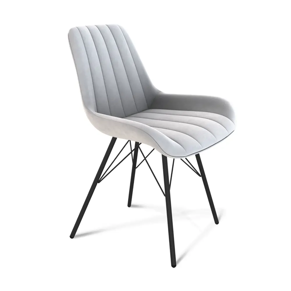 Фото Стул Sheffilton 7770902302 54x83x58 см велюр цвет Серый Фото Стул Sheffilton 7770902302 54x83x58 см велюр цвет Серый