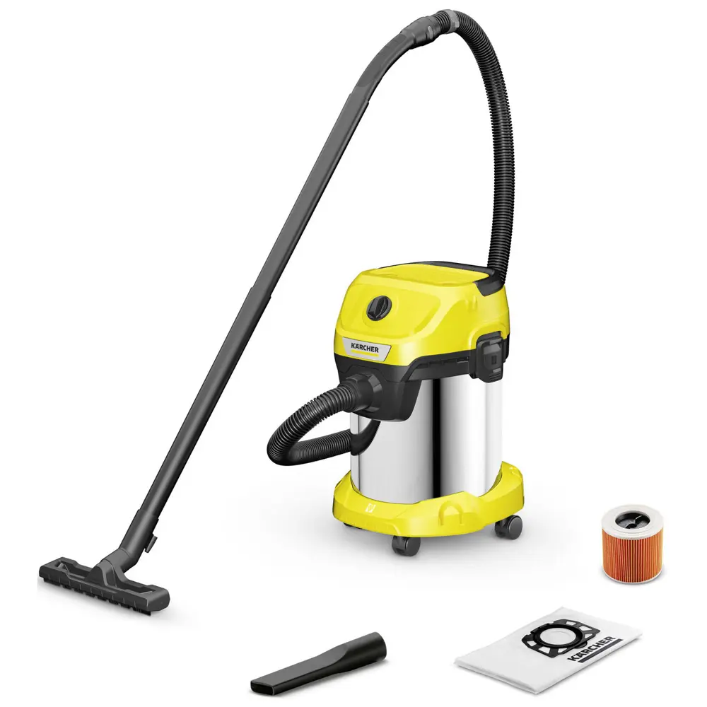 Фото Пылесос строительный Karcher WD 3 S V-17/4/20 1.628-135.0, 1000 Вт, 17 л Фото Пылесос строительный Karcher WD 3 S V-17/4/20 1.628-135.0, 1000 Вт, 17 л