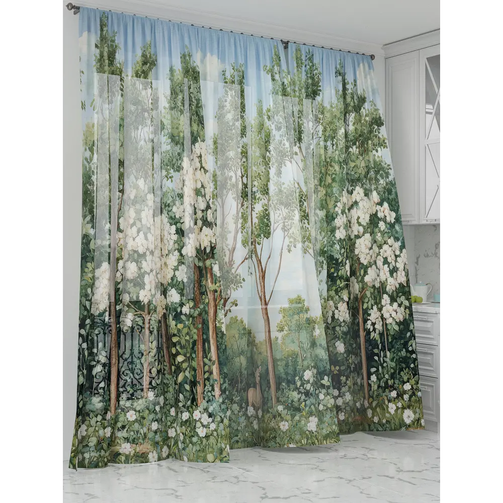 Фото 3 Тюль Comfy way Олион - 29 CW991029-250 на шторной ленте 250x450 см цвет зеленый