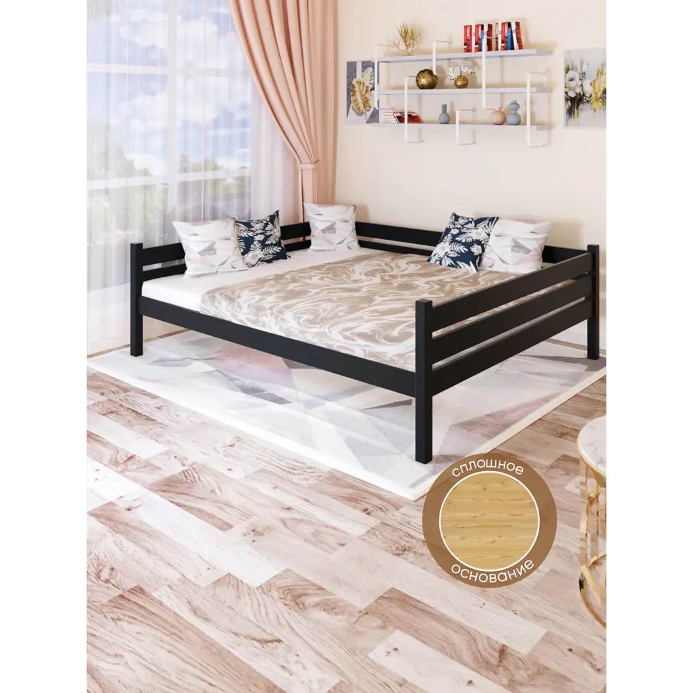 Фото 3 Кровать Solarius Tahta140-170ser-full 150 x 63 x 180 см сосна цвет серый