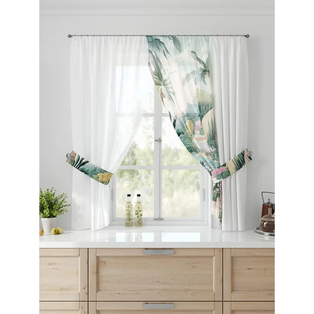 Фото Тюль Comfy way Лерис - 108 CW509108-150 на шторной ленте 150x300 см цвет бежевый Фото Тюль Comfy way Лерис - 108 CW509108-150 на шторной ленте 150x300 см цвет бежевый