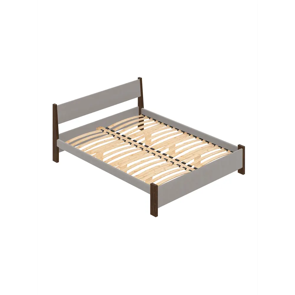 Фото Кровать Solarius Мишка орто основание 130x80x210см дерево цвет светло-серый/венге