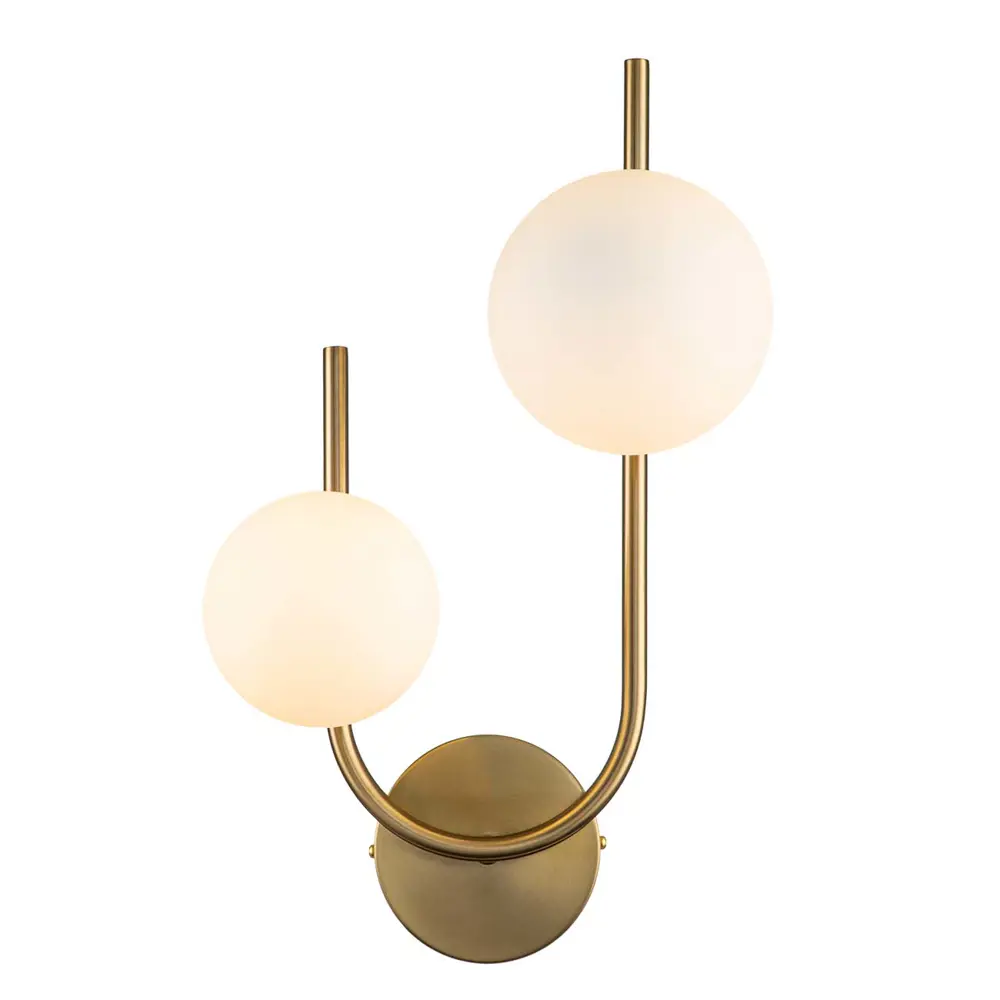 Фото 3 Настенный светильник Escada Sphere Esc_642_2a_brass цвет белый/бронза Фото 3 Настенный светильник Escada Sphere Esc_642_2a_brass цвет белый/бронза