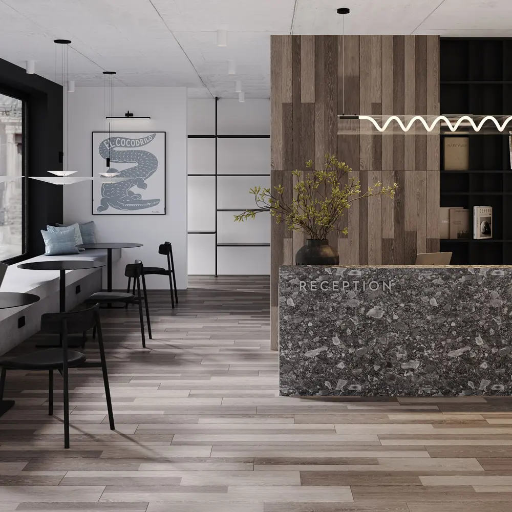 Фото 4 Керамогранит Estima Kraft Wood KW05 19.4x120 см 1.63 м² неполированный цвет серый. цена за упаковку