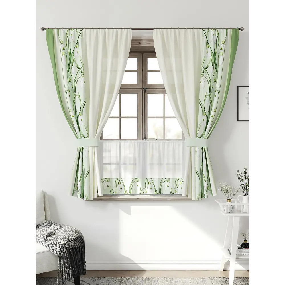 Фото Комплект штор Comfy way Иномик - 49 CW705049-160 на шторной ленте 160x150 см цвет бежевый Фото Комплект штор Comfy way Иномик - 49 CW705049-160 на шторной ленте 160x150 см цвет бежевый