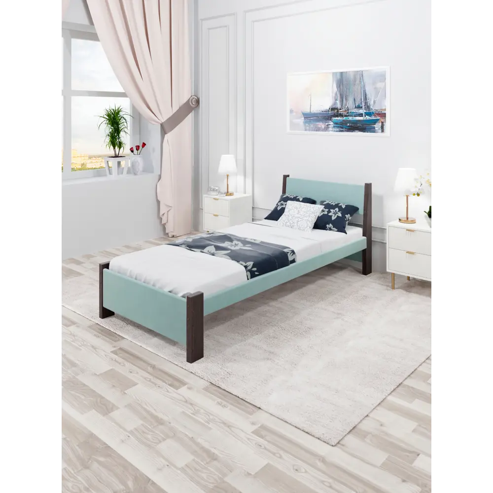 Фото 3 Кровать Solarius Мишка орто основание 80 x 80 x 210 см дерево цвет тиффани;венге Фото 3 Кровать Solarius Мишка орто основание 80 x 80 x 210 см дерево цвет тиффани;венге