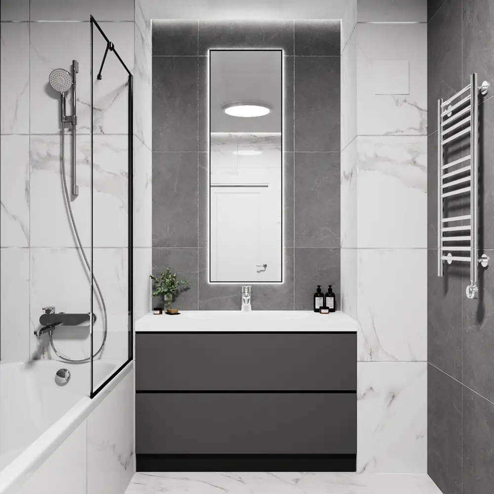 Фото 3 Зеркало со встроенной подсветкой One mirror 14040чсх 40x140 см Фото 3 Зеркало со встроенной подсветкой One mirror 14040чсх 40x140 см
