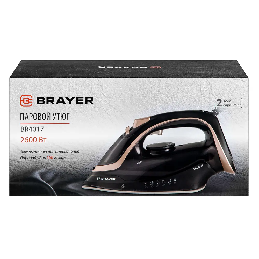 Фото Утюг Brayer BR4017 2600 Вт цвет черный/золотой Фото Утюг Brayer BR4017 2600 Вт цвет черный/золотой