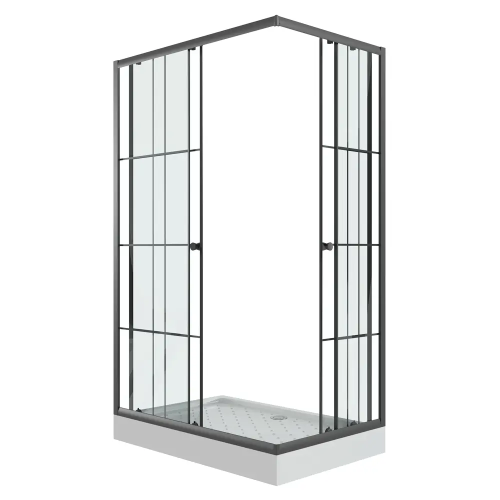 Фото 4 Душевой уголок Keramastar Montale Kr017042 прямоугольный с поддоном 80x120см профиль черный эффект стекла без покрытия Фото 4 Душевой уголок Keramastar Montale Kr017042 прямоугольный с поддоном 80x120см профиль черный эффект стекла без покрытия