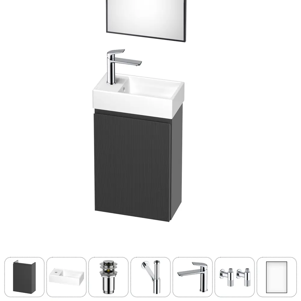 Фото Тумба с раковиной подвесная Wellsee WC Area 20216912R для ванной Фото Тумба с раковиной подвесная Wellsee WC Area 20216912R для ванной