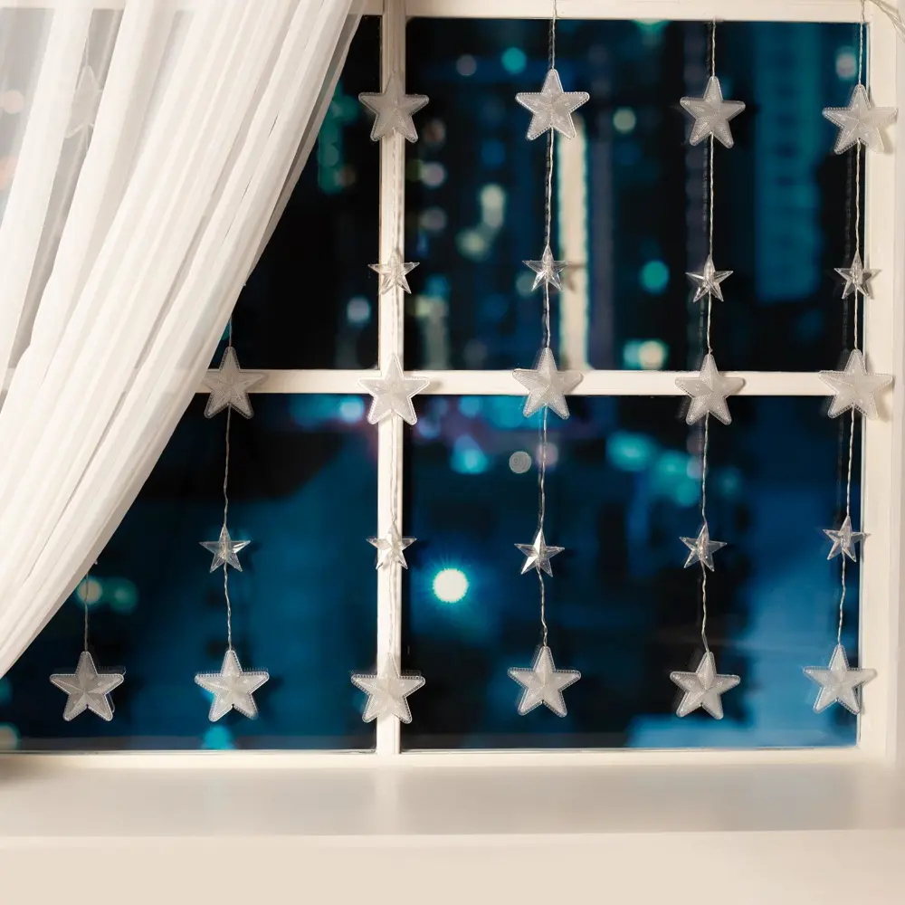 Фото 3 Электрогирлянда комнатная Luazon lighting 4356974 занавес 2.4x2.4 м 186 ламп холодный белый 8 режимов работы Фото 3 Электрогирлянда комнатная Luazon lighting 4356974 занавес 2.4x2.4 м 186 ламп холодный белый 8 режимов работы
