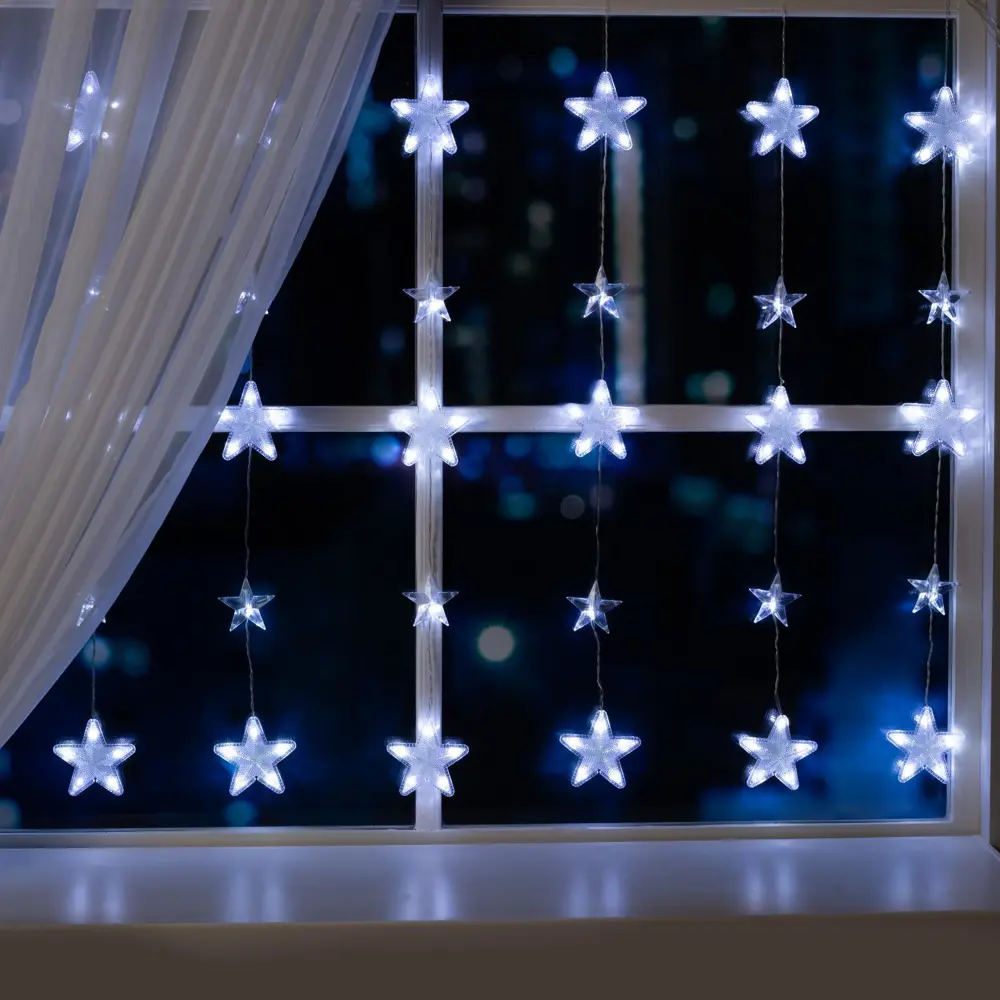 Фото Электрогирлянда комнатная Luazon lighting 4356974 занавес 2.4x2.4 м 186 ламп холодный белый 8 режимов работы Фото Электрогирлянда комнатная Luazon lighting 4356974 занавес 2.4x2.4 м 186 ламп холодный белый 8 режимов работы