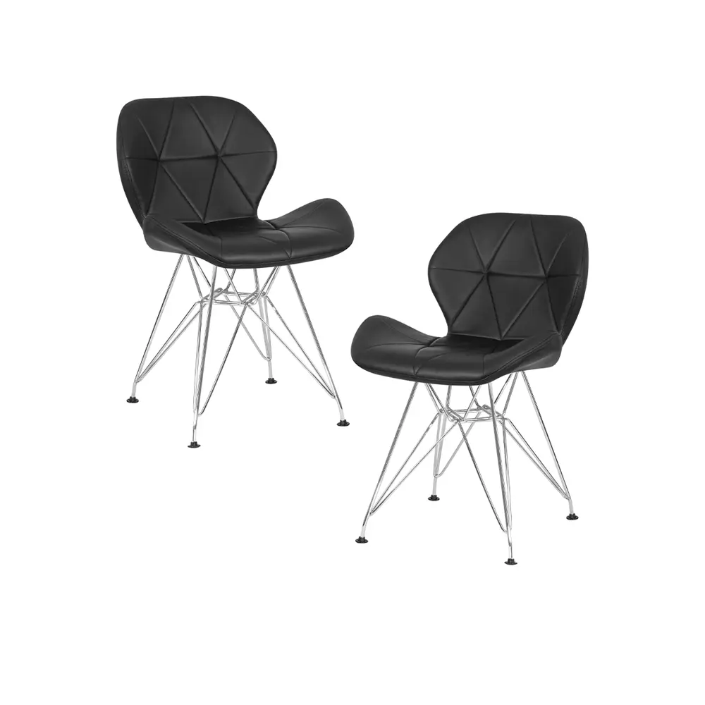 Фото 2 Комплект кухонных стульев 2 шт Dobrin Butterfly chrome lmzl-302a 48x48x51 см искусственная кожа цвет черный Фото 2 Комплект кухонных стульев 2 шт Dobrin Butterfly chrome lmzl-302a 48x48x51 см искусственная кожа цвет черный