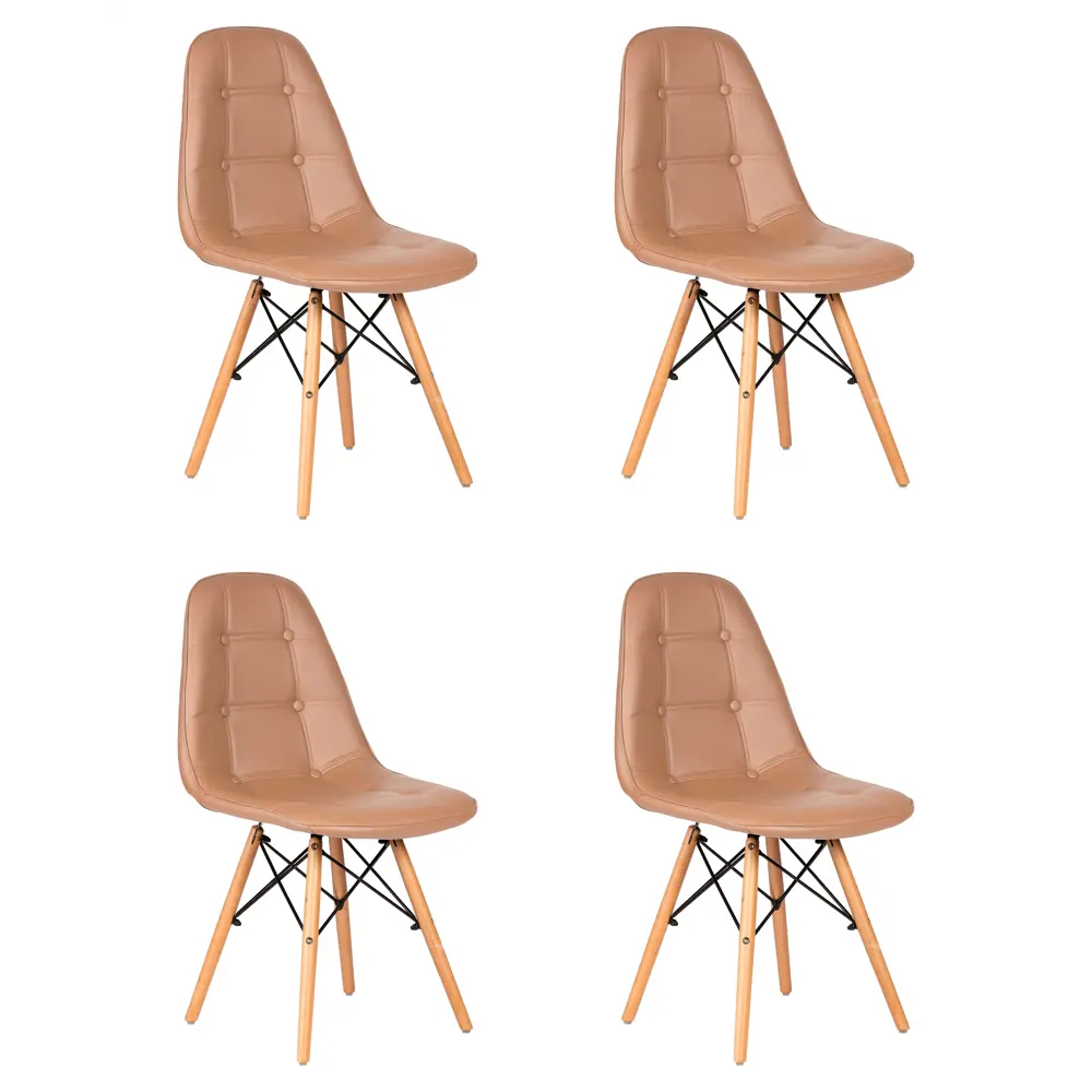 Фото Комплект кухонных стульев 4 шт Dobrin Bennet lmzl-301 44.5x44x54 см искусственная кожа цвет коричневый Фото Комплект кухонных стульев 4 шт Dobrin Bennet lmzl-301 44.5x44x54 см искусственная кожа цвет коричневый