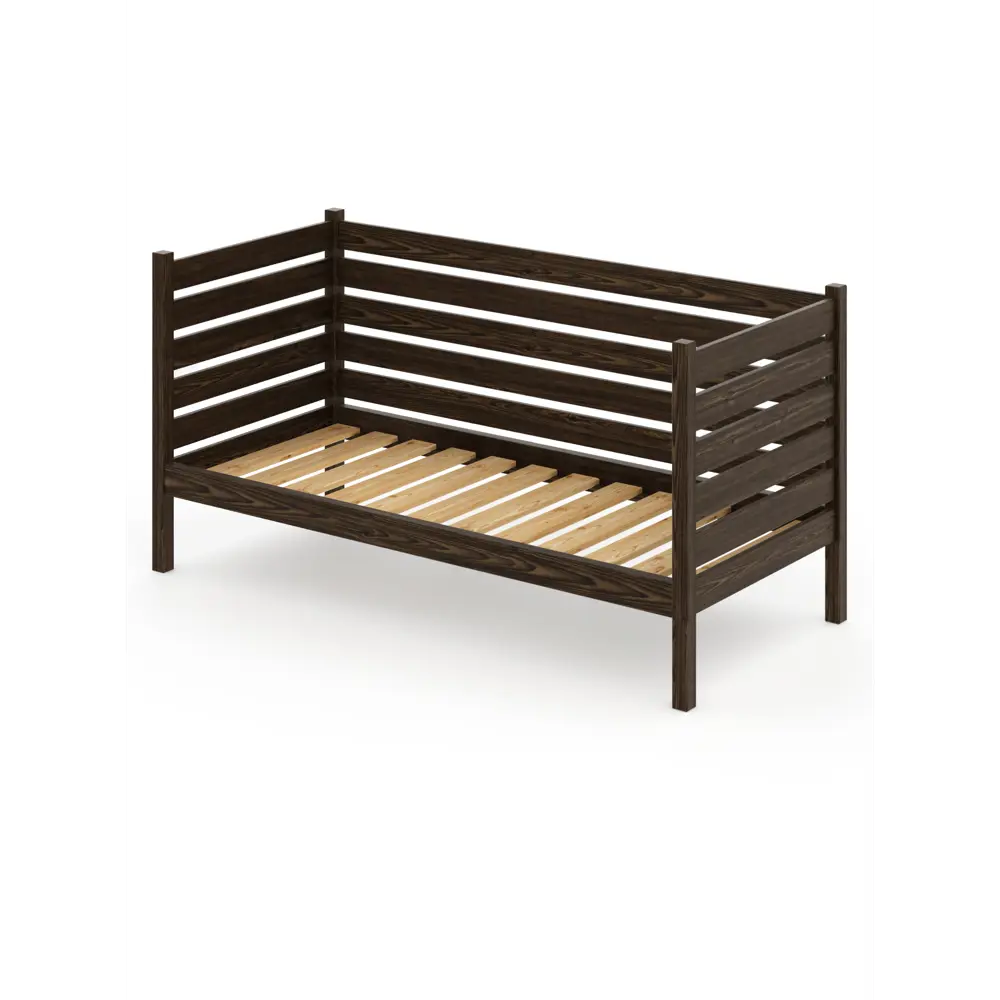 Фото Тахта односпальная Solarius реечное основание и высокими бортиками 100x101x170 см сосна цвет венге Фото Тахта односпальная Solarius реечное основание и высокими бортиками 100x101x170 см сосна цвет венге