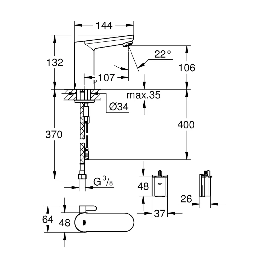 Фото 2 Смеситель для раковины Grohe Eurosmart Cosmopolitan 36327001 Фото 2 Смеситель для раковины Grohe Eurosmart Cosmopolitan 36327001