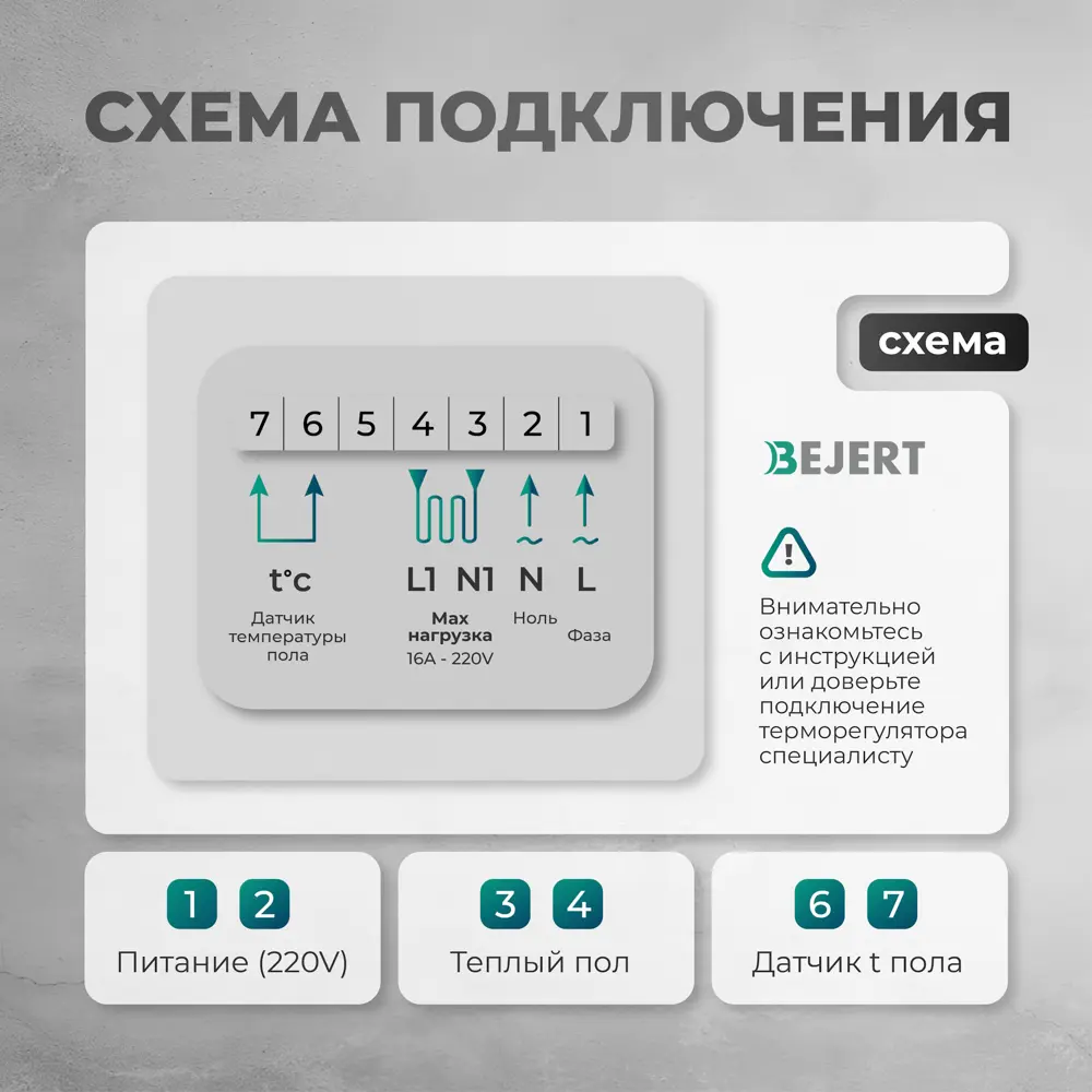 Фото 7 Нагревательный мат для теплого пола Bejert B740KM9.0-1350M1-12 9 м² 1350 Вт с черным программируемым терморегулятором Фото 7 Нагревательный мат для теплого пола Bejert B740KM9.0-1350M1-12 9 м² 1350 Вт с черным программируемым терморегулятором