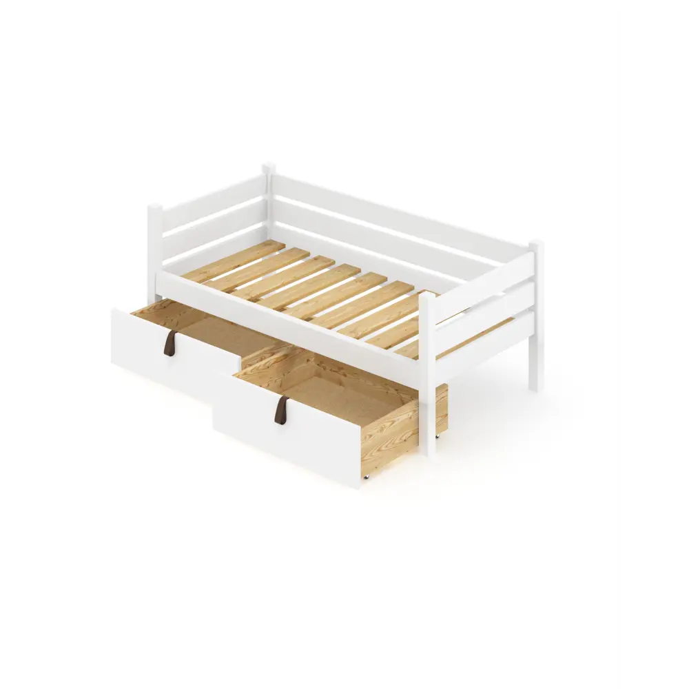 Фото Тахта односпальная Solarius реечное основание с 2 выкатными ящиками 110x63x180 см сосна цвет белый Фото Тахта односпальная Solarius реечное основание с 2 выкатными ящиками 110x63x180 см сосна цвет белый