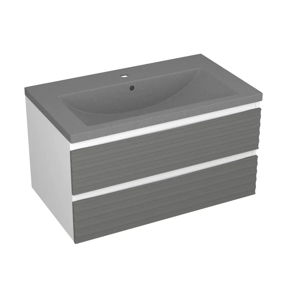 Фото Тумба под раковину подвесная Bauedge SD5618 74.2см с раковиной цвет белый Фото Тумба под раковину подвесная Bauedge SD5618 74.2см с раковиной цвет белый
