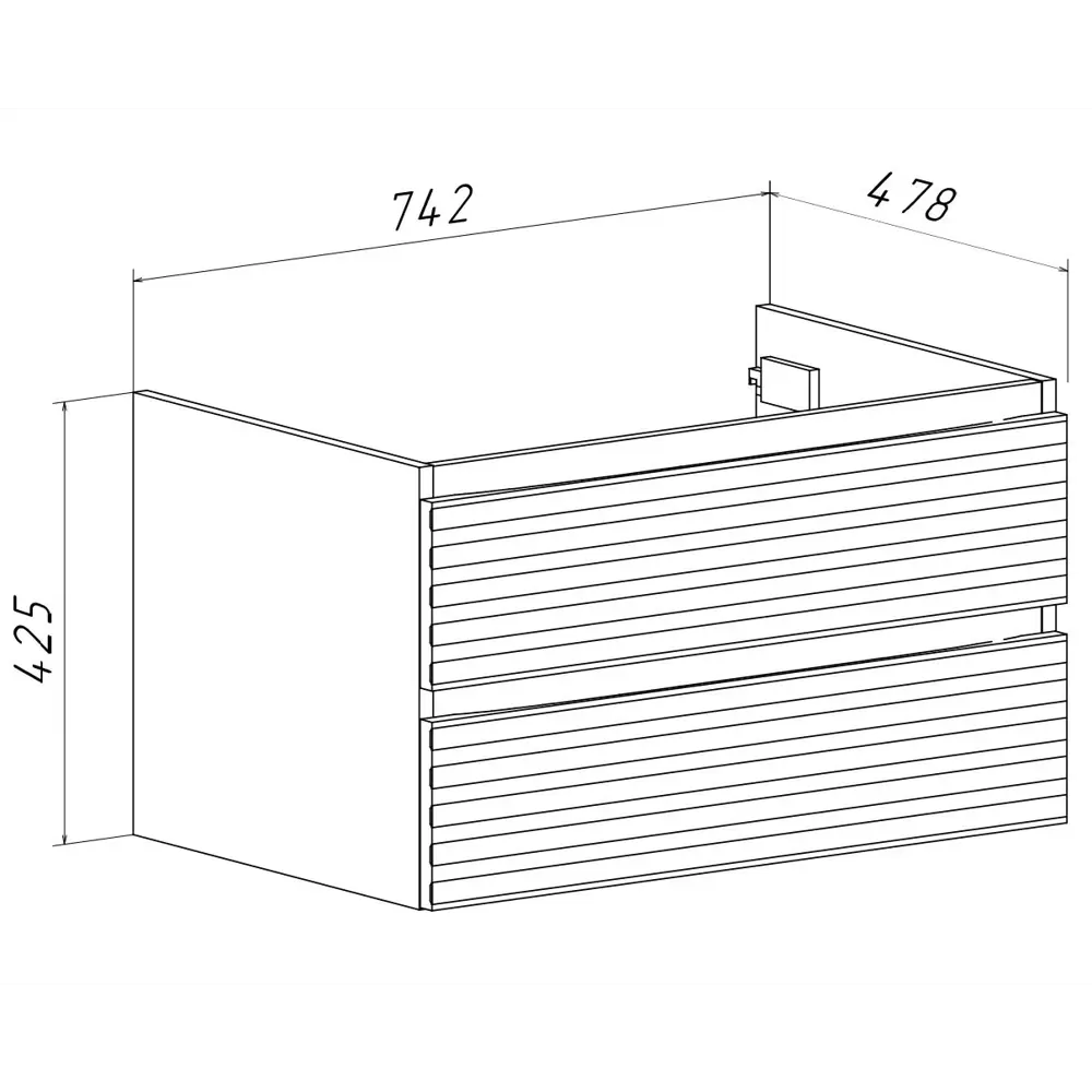 Фото 2 Тумба под раковину подвесная Bauedge SD5618 74.2см с раковиной цвет белый Фото 2 Тумба под раковину подвесная Bauedge SD5618 74.2см с раковиной цвет белый