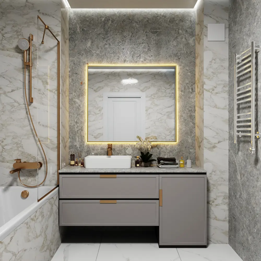 Фото 4 Зеркало со встроенной подсветкой One mirror 10090зст 90x100 см Фото 4 Зеркало со встроенной подсветкой One mirror 10090зст 90x100 см